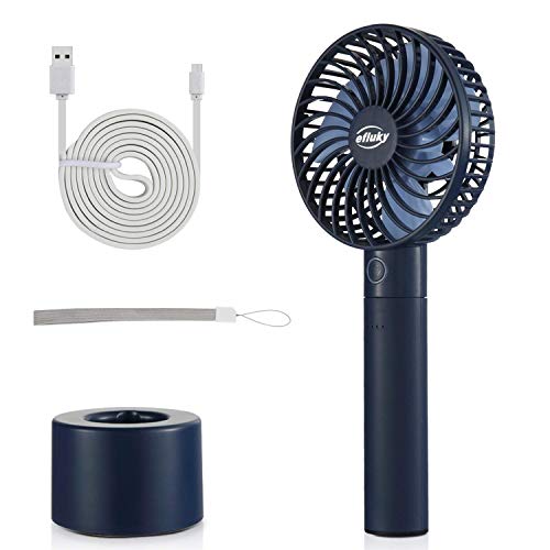 efluky Handheld Fan Portable, Small USB Desk Fan, Personal Table Fan Rechargeable Battery - 2600mAh Battery Operated Fan 5 speeds Electric Fan for Travel Office Room Household Outdoor and Indoor