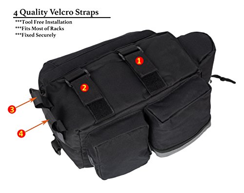 Roswheel 14024 Convertible Bike Bicycle Rear Rack Seat Pannier Trunk Bag with Cup Holder - Thumbnail 7