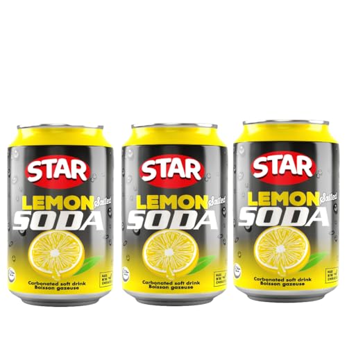Image of Star Lemon Salted Soda - Refreshing Carbonated Soft Drink with Tangy & Salty Twist, 300ml Can (Pack Of 3)