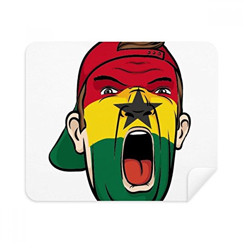 Ghana Flag Makeup Head Screang Cap Cleaning Cloth Screen Cleaner 2pcs Suede Fabric