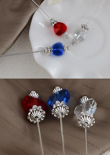 Image of Alilang Classic Vintage 3Pcs Hat Brooch Pin Set with Rhinestone and Pearl Accents for Scarves and Hats Lapel Pin Accessories