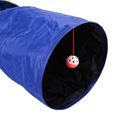 Tunnel pour chat d'intérieur pliable en polyester avec jouet bruissant intégré