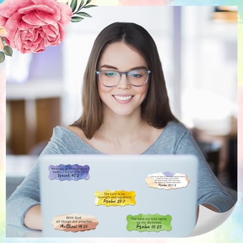 STKJoviale 480 PCS Bible Verse Stickers, Scripture Inspirational Christian Stickers Religious Bible Quote Sticker for Journaling Planner, Faith Decals for Laptop Present Tags