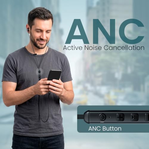 Image of Portronics Conch Z ANC Type-C Wired Earphones with Active Noise Cancellation, 12mm Dynamic Drivers, HD Inline Mic, in-Ear Earbuds, Inline Controls, USB Type-C Audio (Black)