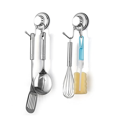 Ipegtop Strong Suction Cup Hooks Damage Free Stainless Steel Hook For Towel, Robe, Loofah, Bags, Coat, Kitchen Tools And Bathroom Accessories, 2 Pack #TOP3