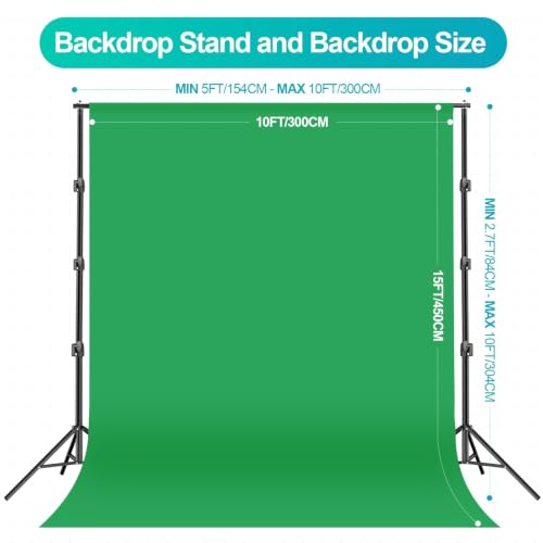 Image of EMART Photography Lighting Kit with 10x10Ft Heavy Duty Backdrop Stand Kits
