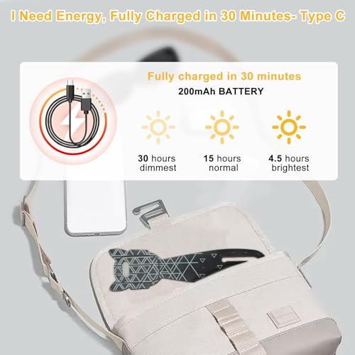 Image of MILA&LOUIS Rechargeable Book Lights for Reading at Night Portable Bookmark & Clip On USB Booklight for Readers in Bed Dimmable Brightness Small Cute LED Bedside Reading Lamp for Travel (Striped)