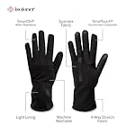 isotoner womens Spandex Touchscreen Cold Weather Gloves With Warm Fleece Lining and Chevron Details - Image 2