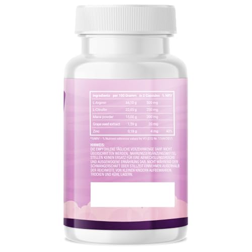 NEU: Only Passion Kapseln - Aphrodisiakum mit Sofortwirkung, hochdosiert Libido steigern mit L-Arginin, Maca & Zink - bessere Leistung, Luststeigerung für die Frau