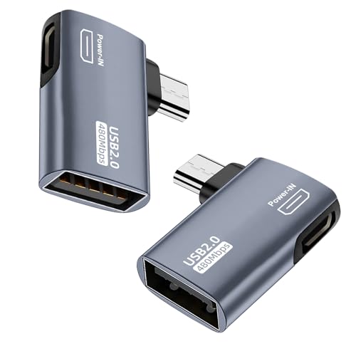 AreMe 2 Pack 90 Degree OTG Cable Adapter for Fire TV Stick 4K Grey
