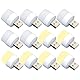 USB-Lichter bei Nacht, Mini-LED-Lampe, ohne Lichtsensor, Stecker, warmweiß, kompakt, ideal für Schlafzimmer, Badezimmer, Küche Auto USB-Atmosphäre-Licht (12 Stück,6 weiß + 6 warm)