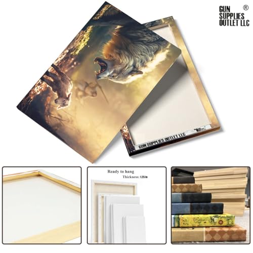 Image of Christian Wall Art Canvas Print, Jesus with Wolf and Lamb Religious Wall Decor, Faith Inspired Framed Artwork for Living Room, Bedroom, Prayer Room and Church Decorations, Gallery Wrapped Ready to