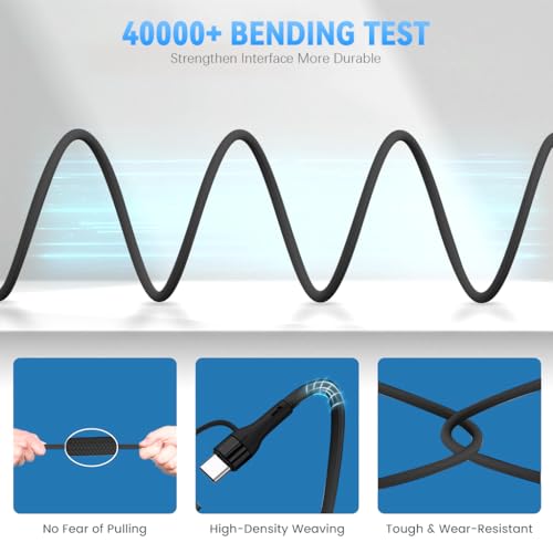 Image of Verilux PD 60W 4 in 1 Magnetic Type C Cable, 4.92Ft /1.5M Type C To Type C Cable Fast Charging, 480Mbps USB C to USB C Cable Data Sync Nylon Braided for iPhone 16 /15, Galaxy S24 /S23, MacBook, iPad