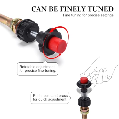 Image of 10FT Heavy Duty Vernier Adjustable Lock Control Cable, Part Number VCGTX10, Locking Adjustable Heavy Duty Vernier Control Cable, Red Knob