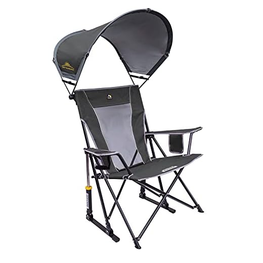 Best quality outdoor folding chairs with umbrella Sunshade Rocker Outdoor Rocking Chair