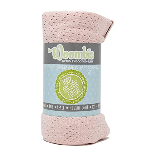 Image of Woombie AirWrap Organic Swaddle - Old Fashioned Receiving Blankets for Babies - Lightweight, Vented Design, English Rose, 44 x 44 in.