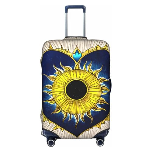 Cartoon heart sun Printed luggage cover, double stitching all around, high elastic material, suitable for travel and business trip