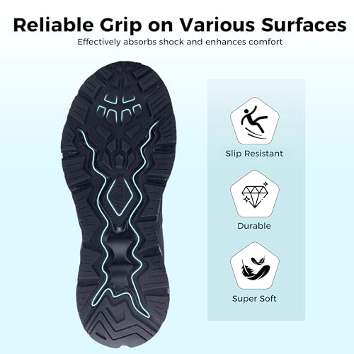 Image of Wide Walking Shoes for Men Arch Support Plantar Fasciitis Tennis Sneakers Non Slip Casual Athletic Running Shoes