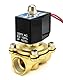 QWORK® Magnetventil 220V, 3/4’’G, Messing, für Wasser Luft Gas Öl, DN20