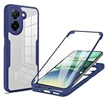 COMAKU Cover per Xiaomi Redmi A5 4G, 360 Gradi Rugged Custodia Antiurto Case con Protezione Integrata dello Schermo, Rugged Doppia Bumper Trasparente Case Integrale Cover - Blu
