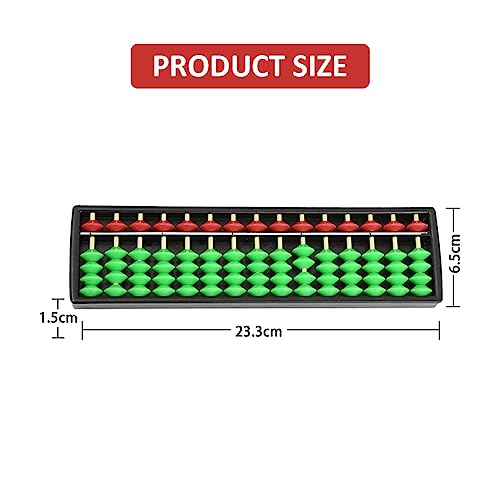 Traditionelle Abakus, Abakus, Berechnungswerkzeug für Kinder Mathematik Ausbildung, 15-stellige Retro Holz Quadrat, chinesische Abakus Berechnung Box,Grün Rot,1 Stück