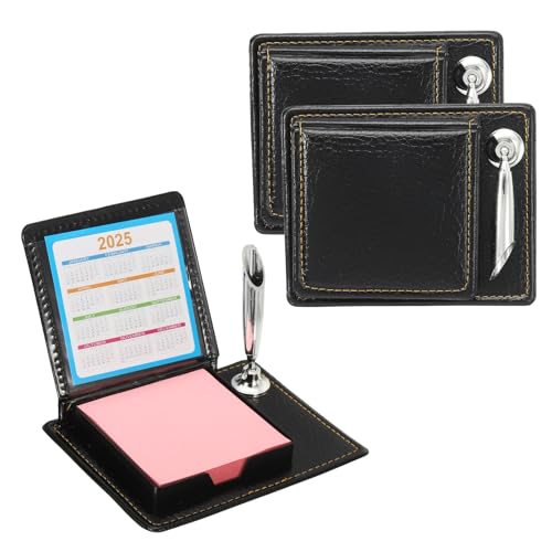 Porte-notes en cuir rose avec 300 notes adhésives pour organiser votre quotidien