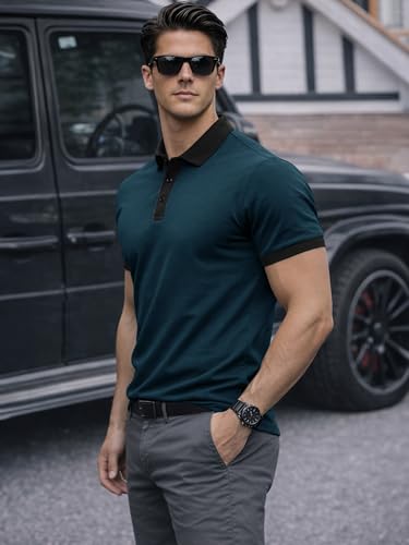 Image of Noble Monk Men's Regular Fit Polo Neck T-Shirt | Half Sleeve