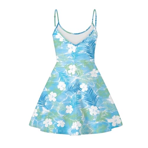 Image of Cozeyat Women Girls Summer Sleeveless Dress Casual Swing Beach Cover Up Knee Length Dresses,Large Size XS-4XL