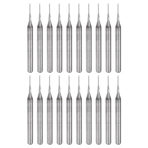 Fresas de carburo sólido CNC de 0,6 mm uxcell para grabado en madera y circuitos PCB, 20 uds