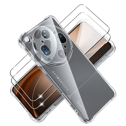 Tieeyivv Cover per Oppo Find X9 Ultra Custodia con Vetro Temperato Pellicola Protettiva Silipere Flessibile + PC Acrilico Transparent Liscio Antiurto Antigraffio Traslucida Case