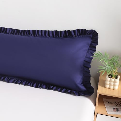 BEDSUM Body Ruffled Pillow Sham - 1-Pack, 20x54, Navy Blue