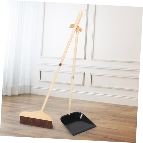 NIYANGLE Kehrschaufel Set mit Langem Holzgriff Weiche Naturpalmenborsten Abnehmbarer Besen Sanfte Bodenreinigung für Parkett Fliesen Laminat Platzsparend Ergonomisch Vielseitig für – Bild 6