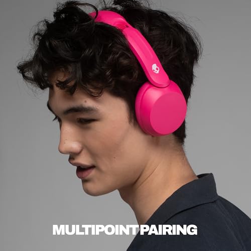Image of Skullcandy Icon 180 Wireless On-Ear Bluetooth Headphones, Up to 50 Hours Battery, Lightweight and Travel Ready, Secure Fit, Sweat and Water Resistant, Microphone iPhone Android - Crazy Pink