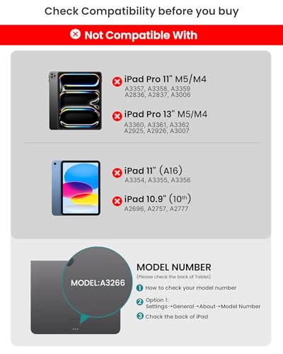 Image of typecase Edge Keyboard Case for iPad Air 11-inch(M4 /M3 /M2, 2026 /2025 /2024), iPad Pro 11-inch(4th /3rd /2nd /1st Gen) & iPad Air 10.9-inch 5 /4th Gen, Multi-Touch Trackpad, 11-Color Backlight, Black