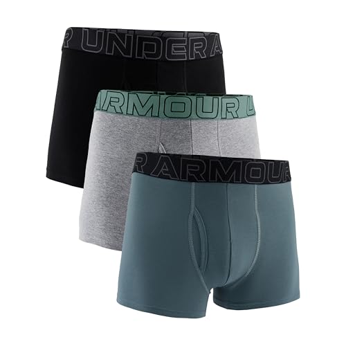 Under Armour Men's Ua Performance Cotton-Solid 3 in 3pk,Jasper Blue