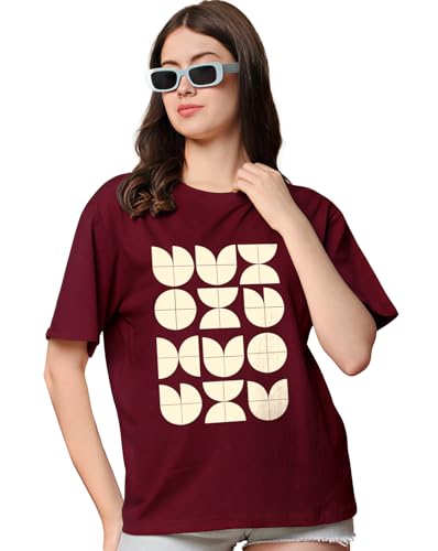Image of Women's Half Sleeve Oversize Tshirt Graphic Printed Round Neck T-Shirts for Women