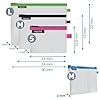 Leitz 4er-Set WOW Traveller Zip-Beutel, Transparent, Ideal zur Organisation, Wasserabweisend, Größe: S (pink), M (schwarz), L (grün) und die Kosmetiktasche (blau), 40160099 #3