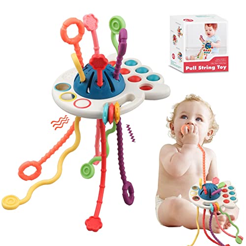 Image of Baby Montessori Sensory Toys - Toddler Learning Activities Travel Pull String Toys - Fine Motor Skills Teething Toys - Gifts for 6 9 12 18 Month Age 1 2 3 One Two Year Old Boys Girls Infant Toys