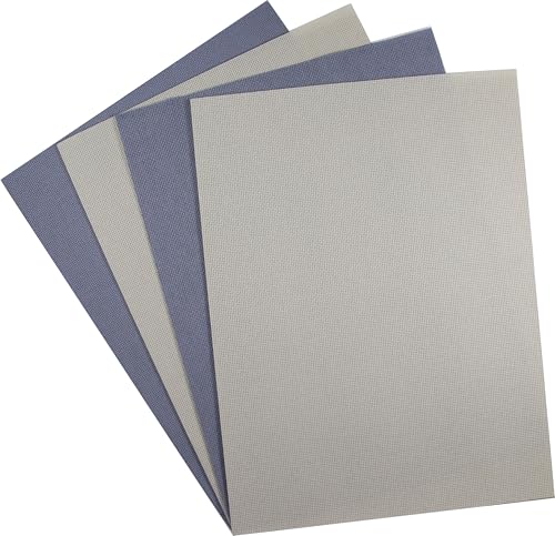 Image of KCS 4 /6 pc of 12 inch x 18 inch(30cmx45cm) 18CT Counted Cotton Aida Cloth Cross Stitch Fabric (4 pc, Pearl Grey+Light Steel Grey)