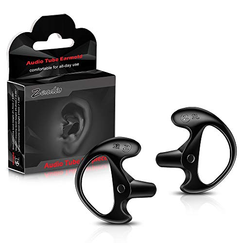 Zeadio Earplug Earmould Earbud for Two-Way Radio Coil Tube Audio Kits, ES-01S (Black, Small, Pair of 1)