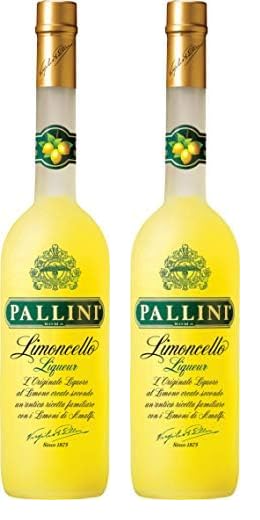 Limoncello Pallini 500 ml: elaborado con los mejores Limones con IGP Costa D’Amalfi, recogidos a mano en la Costa Amalfitana – Sin gluten, sin pesticidas, sin OGM – 26% (Paquete de 2)
