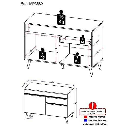 Balcão Cozinha Gabinete Pia 120 cm 2 Portas 1 Gaveta Veneza Gb Multimóveis Preto