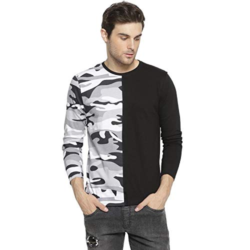 Image of CAHOOT Military Camouflage Men Round Neck Black, White T-Shirt