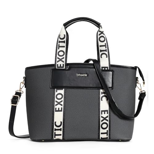 Image of EXOTIC Women's Canvas Handbag with Detachable Sling Strap | Stylish Tote for Work & Everyday Use