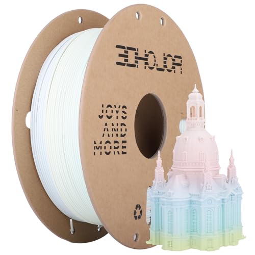 Image of 3DHoJor Matte Rainbow 3D Printer PLA Filament 1.75mm + /- 0.03 Multicolor Change Filament 1 KG(2.2lbs) Spool Fit Most FDM Printer-Yellow Pink Blue Green
