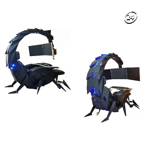 Gaming Chair, Adjustable Swivel Ergonomic Computer Chair with LED Support for 5 Screens, High Comfort E-Sports Design, Integrated Space Capsule Style - Image 4