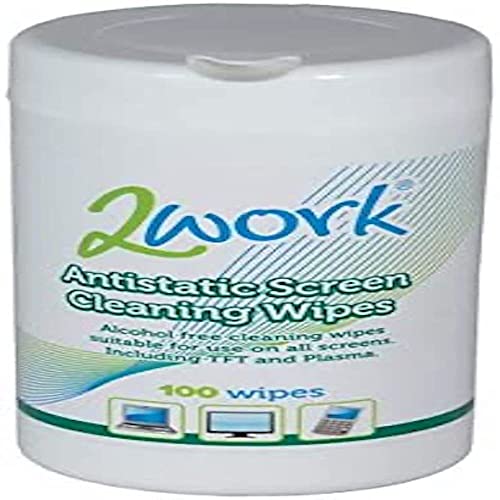 2Work DB57099 Lot de 100 lingettes nettoyantes antistatiques pour écran Cover