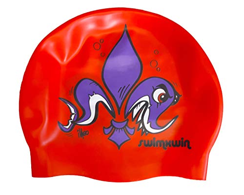 SWIMXWIN Gorro de silicona para natación o piscina con flor Cover