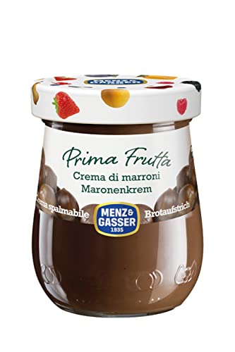 Menz&Gasser, Crema Spalmabile di Marroni Prima Frutta, Realizzata con Frutta di Alta Qualità IQF, Lavorata con Passione in Trentino-Südtirol, Naturalmente Senza Glutine, Vegan, 1 Vaso 340 g