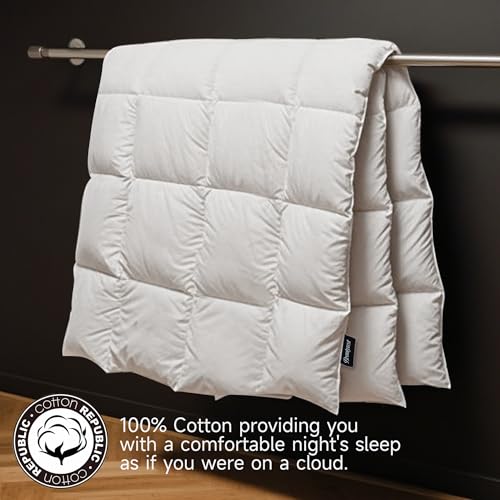 Image of Beautyrest Luxury Hotel Collection King Size White Goose Feather Down Fiber Comforter,Ultra-Soft 100% Cotton Breathable Down Comforter Fluffy Duvet Insert, Winter Warm /King (106 inchx90 inch)